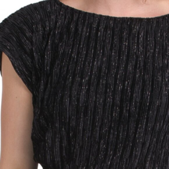 LONDON TIMES Velvet Side Pleated Sheath Dress - Picture 3 of 3